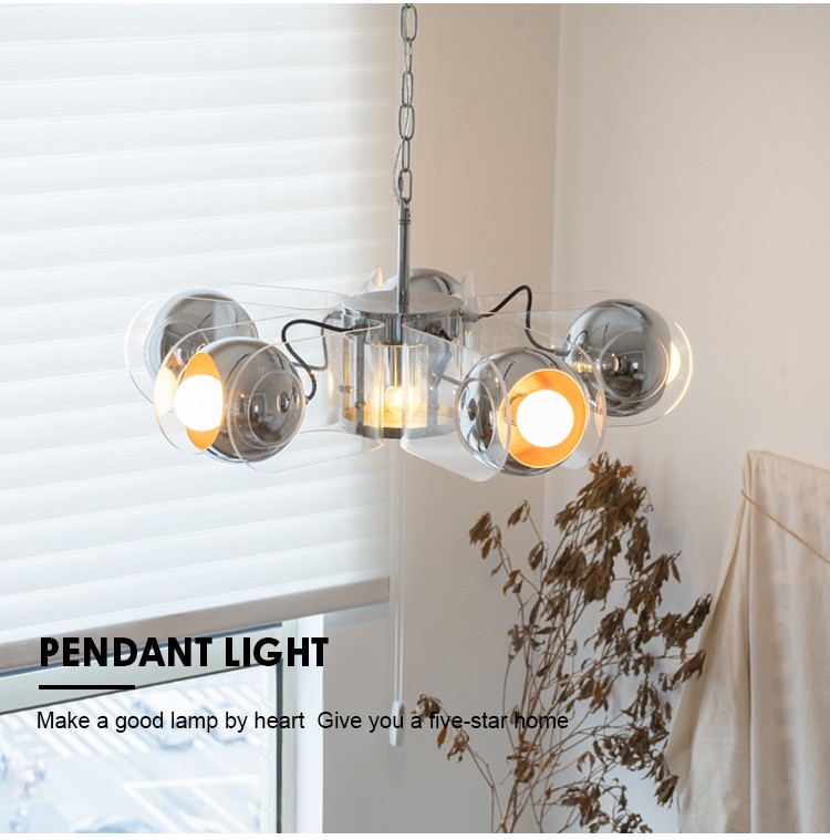 HUIHANG Contemporary Indoor Living Room Bedroom Silver Simplicity Design Acrylic Iron Base Led Chandeliers