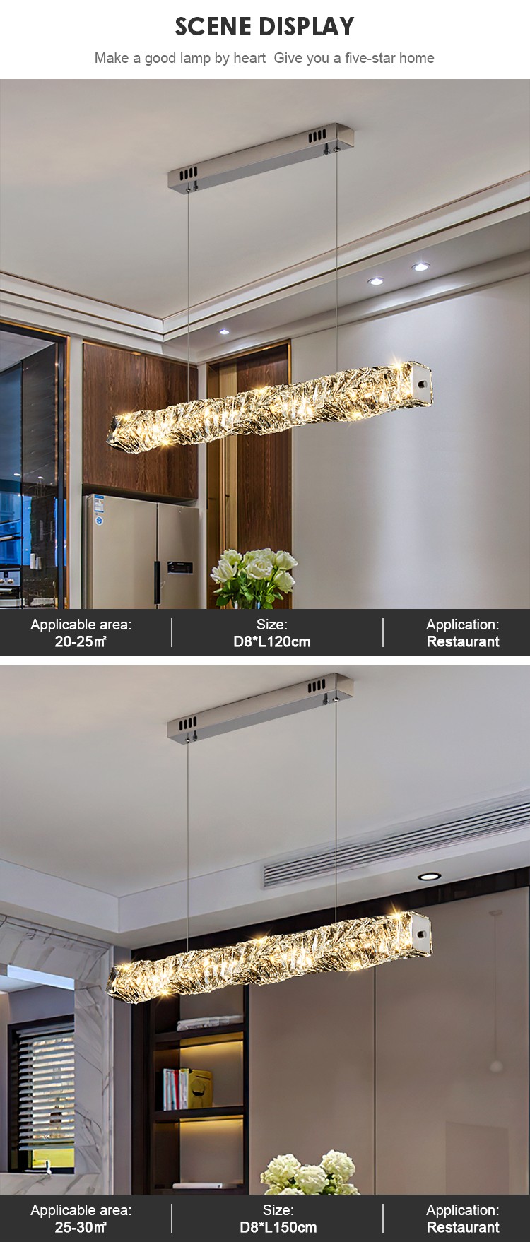 HUIHANG Modern Design Chrome Color Round Cylinder Stainless Steel Gold Crystal Led Chandelier