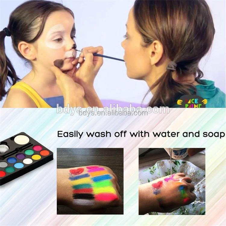 Costume Body Art Stick Facepainting Professional Non Toxic For Kid Brush Set Halloween Party Makeup Painting Kit