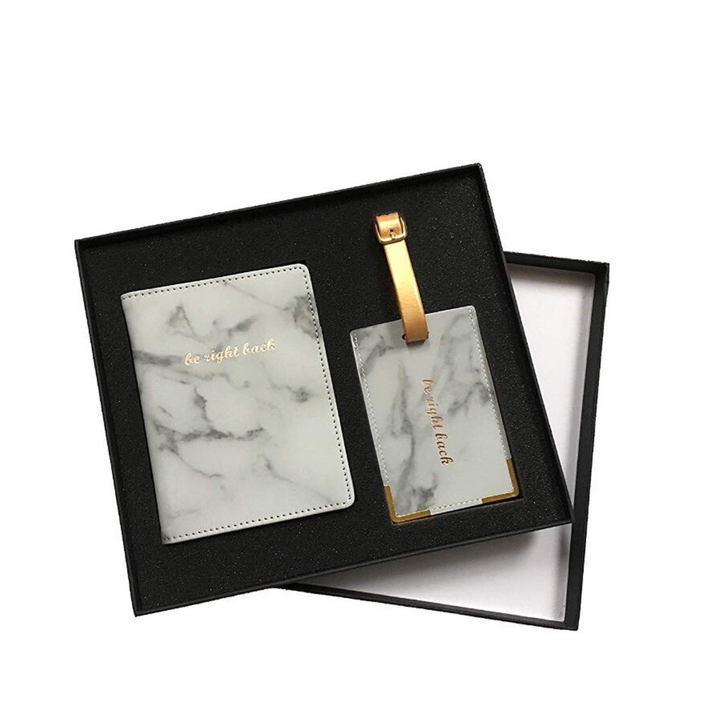 Wedding Souvenir Passport Holder Cover And Luggage Tag Travel Agency Gift Set