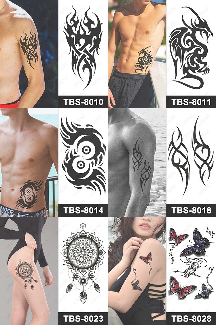 Wholesale Temporary Tattoo Sticker Waterproof Cool Skull Body Art Arm Tattoos For Men