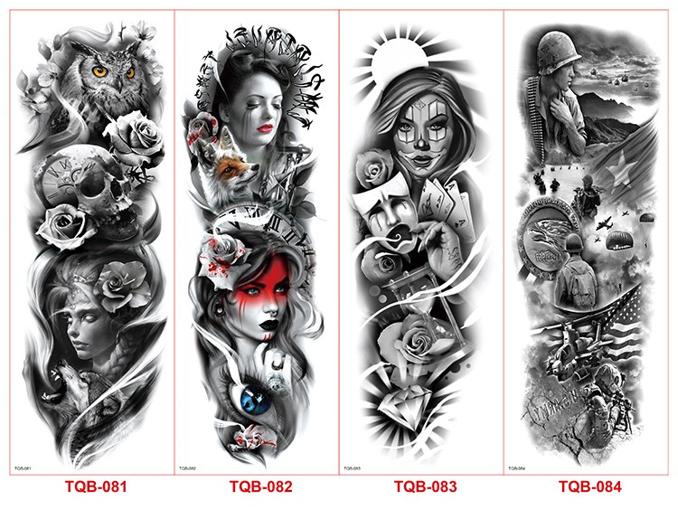High quality Waterproof Full Arm Removable Tatoo Non-Toxic Temporary Tattoo Sticker for Men Women