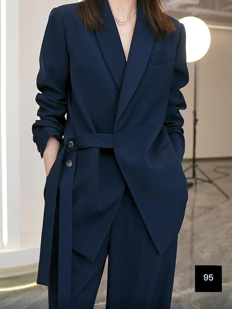 Wholesale 2023 Spring and Autumn New Extra Large Women's Suit Loose Slim Coat Suit Wide Leg Pants Women's Set