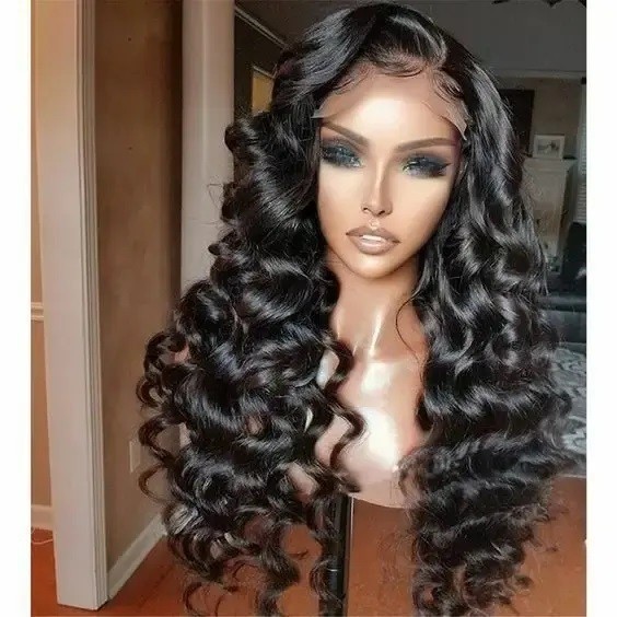 Loose Wave Transparent Lace Frontal Wigs Raw Indian Human Hair Lace Wigs Virgin Cuticle Aligned Full Lace Front Wigs