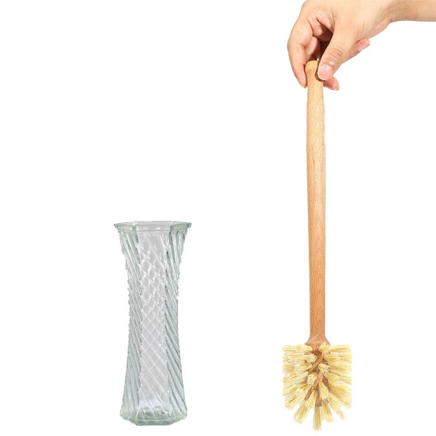 PUSELIFE Household Long Handle Bottle Brush Beech Wood Sisal Hygienic Bathroom Toilet Cleaning Brushes
