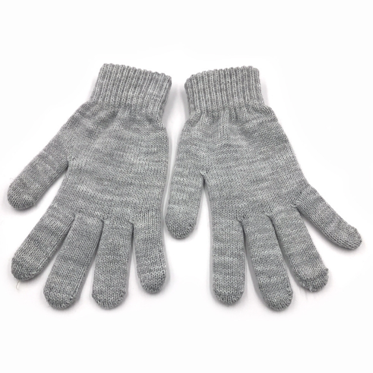 Solid Professional OEM Common Warm Solid Knit Mittens acrylic gloves for Men Women