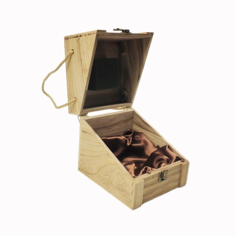 Factory wholesale unfinished bulk packaging custom portable wooden wine boxes bottle boxes for gift storage
