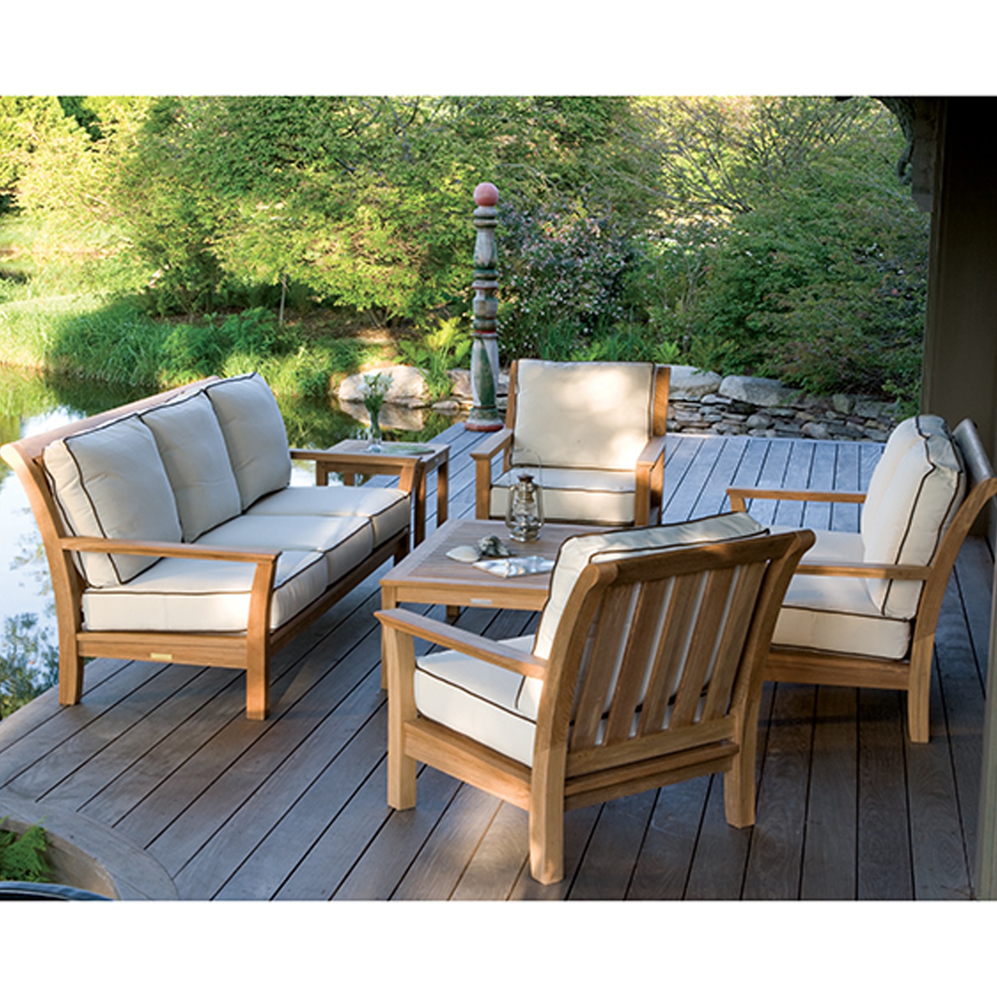 Best Product Sets Sofa Outdoor Teak Wood Patio Garden Furniture -Lucas