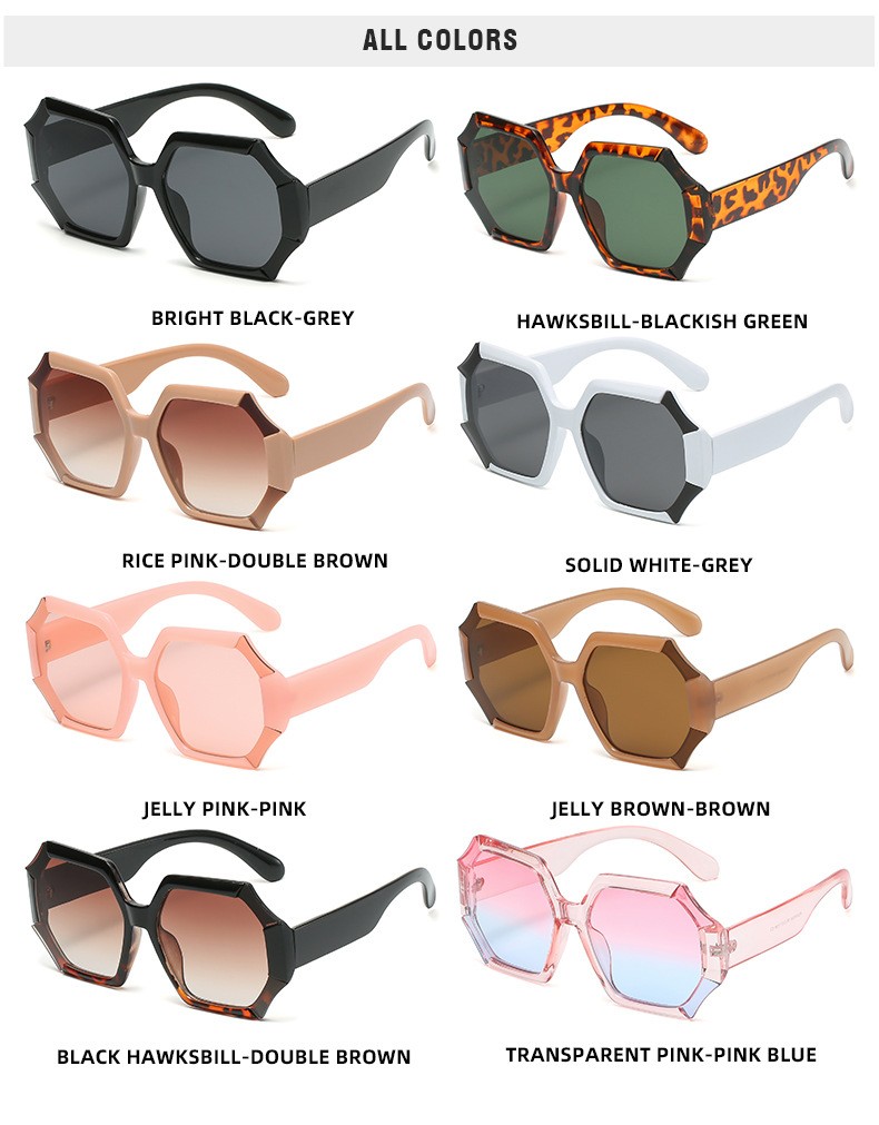 New Fashion Personality Irregular Men's Sunglasses Custom Logo Retro Large Frame Gradient Color Women's Sunglasses Wholesale