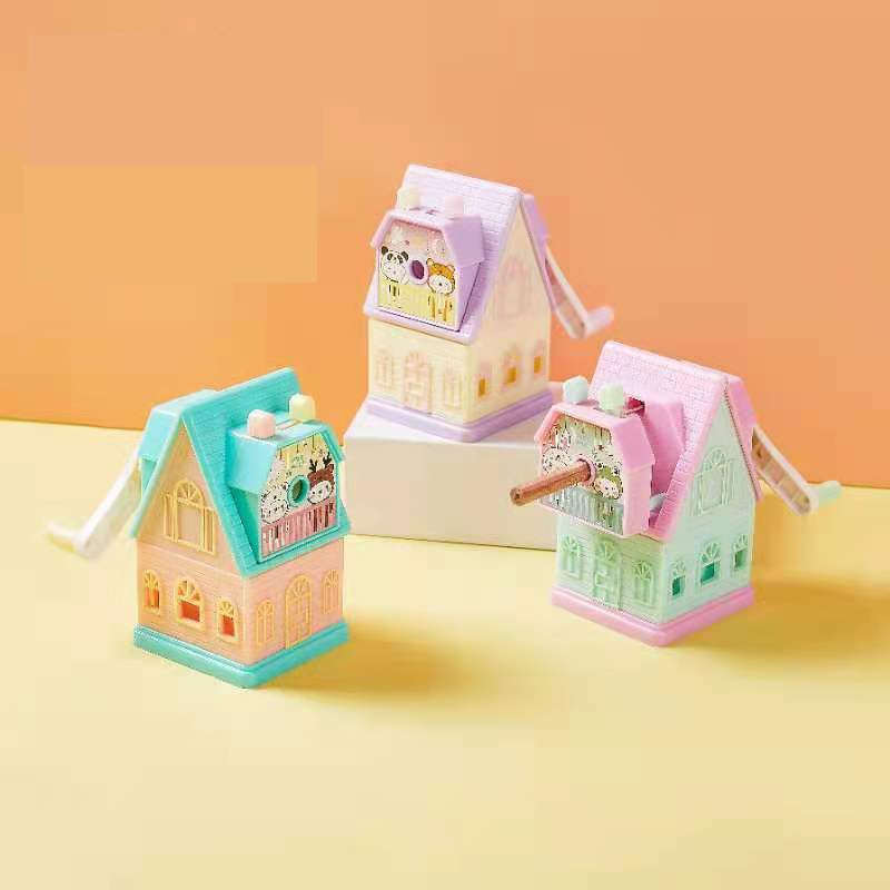 Color house manual pencil sharpener for school and office supplies