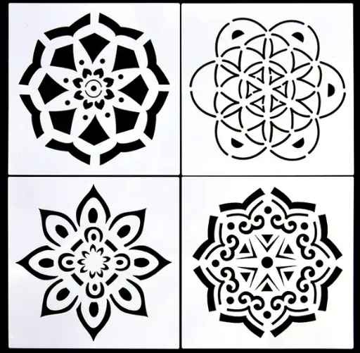 Wholesale PET Wall Decor Stencil 16 Pcs Different Design Painting Stencil Reusable Mandala Stencil