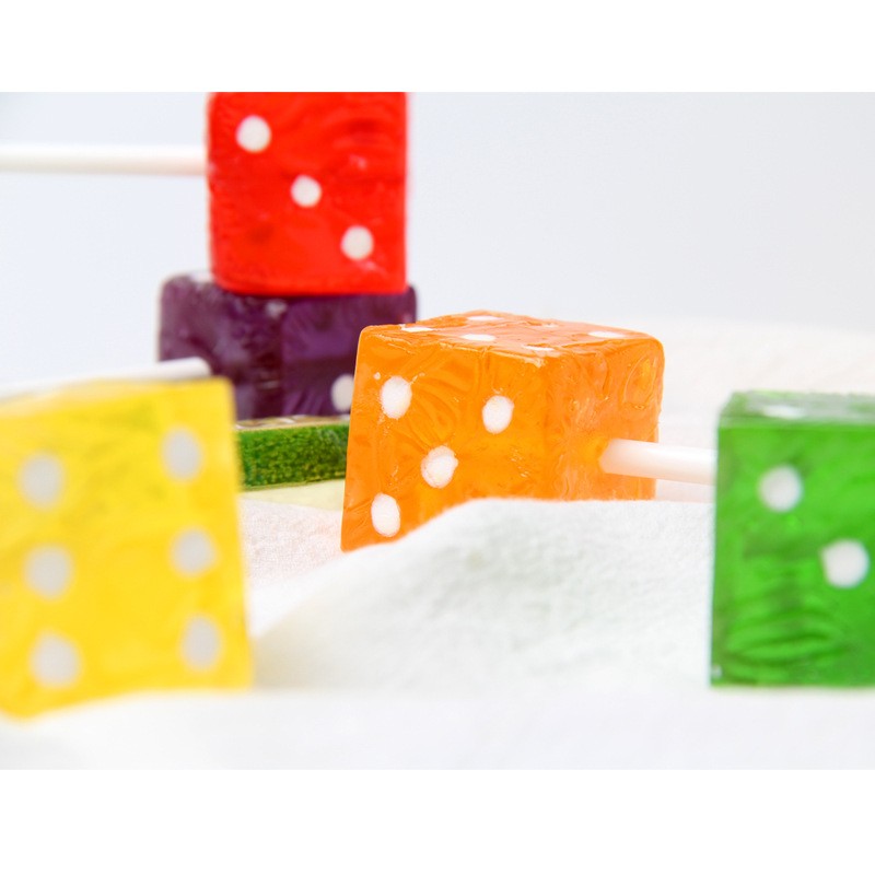 High quality new design funny cube dice hard lollipop sweets healthy snacks