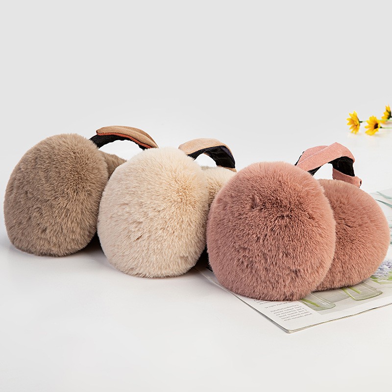 Ladies Winter Fashion Solid Color Plush Ear Cover Earmuffs