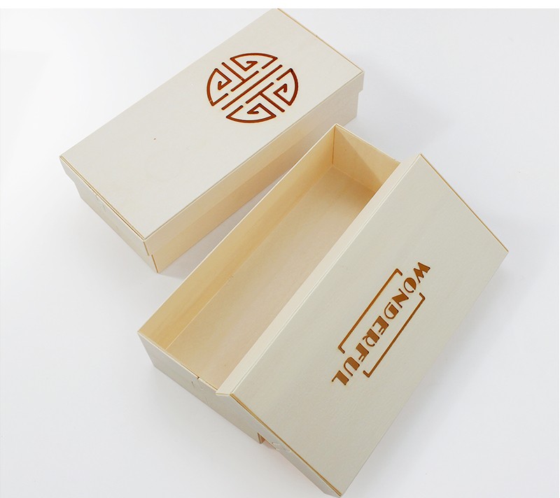 Catering quadrate Packaging poplar wood hollowed out boxes for gift and food