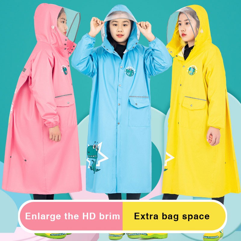 High Quality Bodysuit PVC Waterproof Raincoats For Kids Poncho Rain Coat Boots With School Bag For School Children 2023 Hot Sale