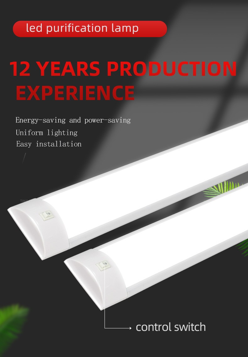 linkable led linear t8lamp tube 18w 36w 54w 60w 80w 100w 600mm 900mm 1200mm 1500mm tri-proof lamp purification led batten light