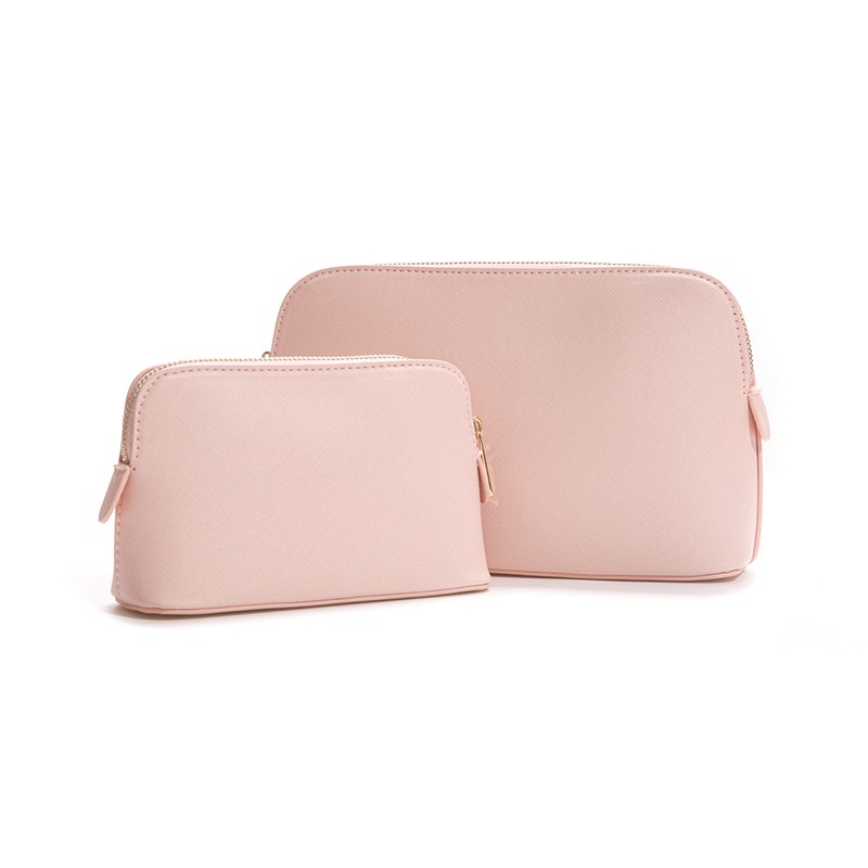 Large size saffiano pu leather personalized makeup bag