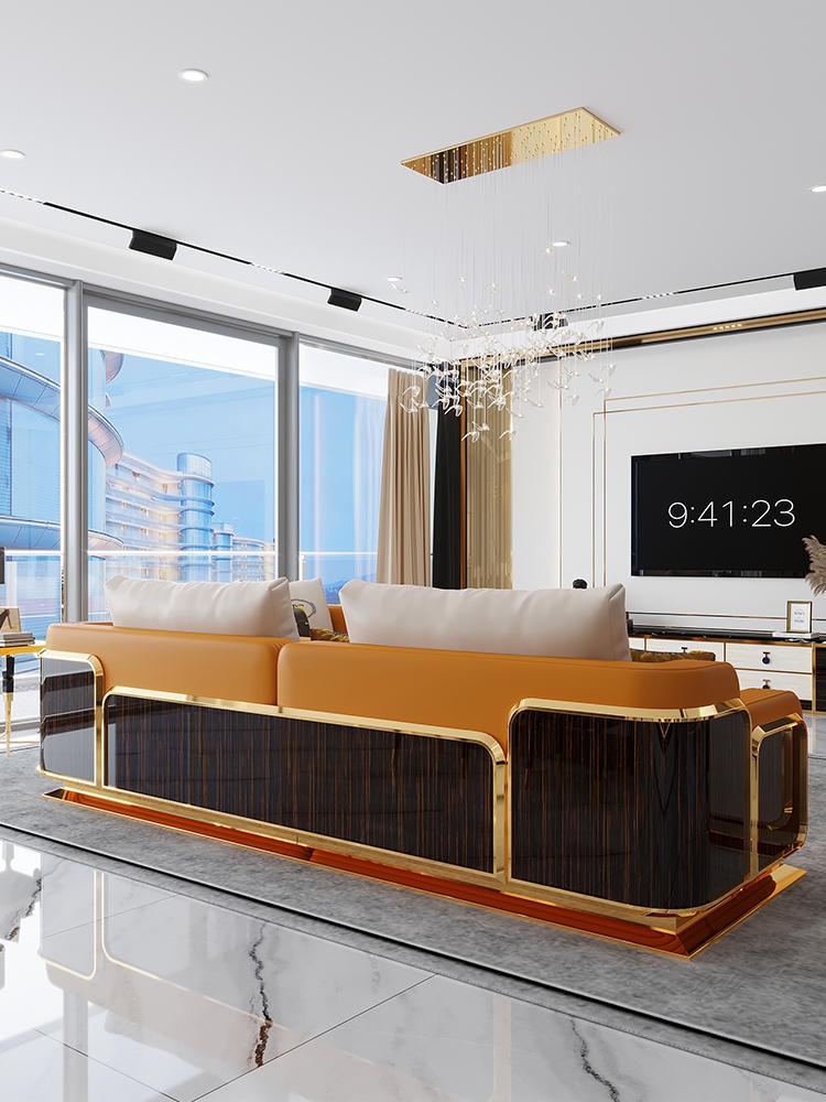 contemporary luxury design living room furniture large leather corner sectional 3 2 1 seater sofa set