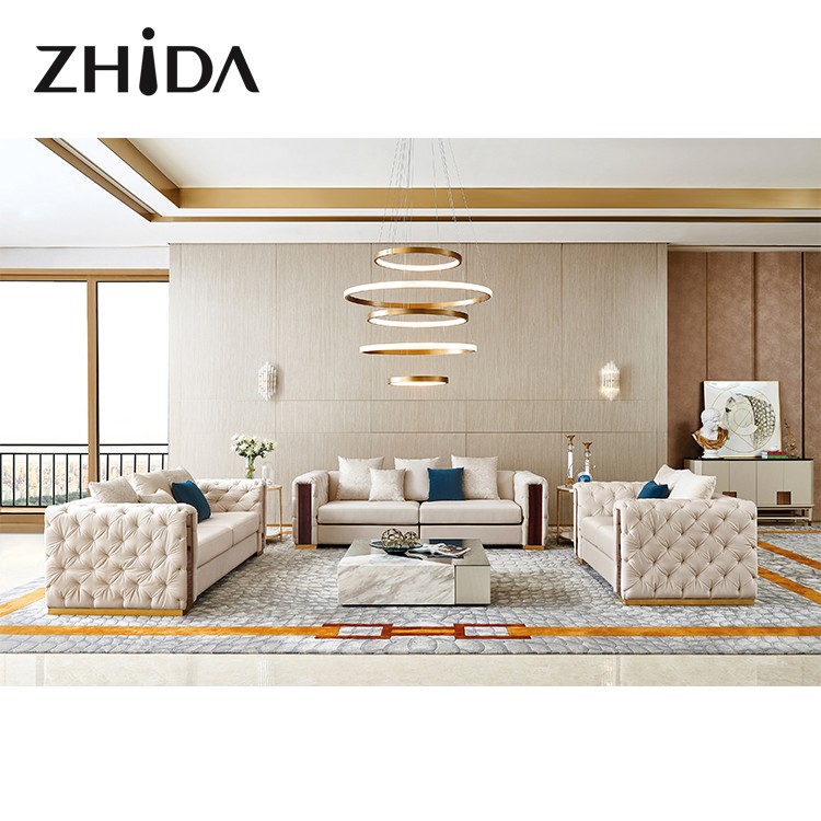 Factory Furniture supplying wholesale home furniture light luxury living room furniture sofa sets price for villa