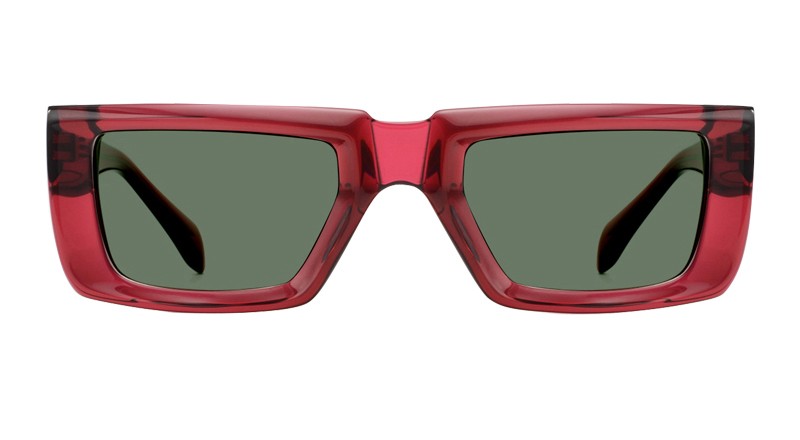 New trend thick edge square classic red men's and women's driving blackout Customization acetate sunglasses