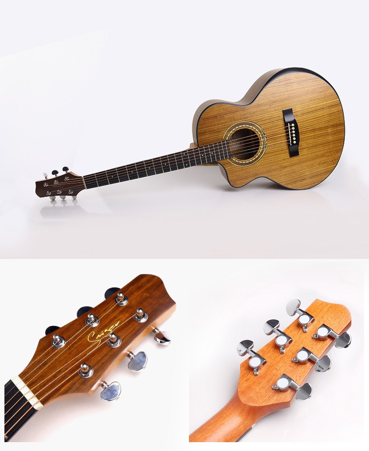 Left Handed Acoustic Guitar with Armrest Walnut Steel Strings folk guitar acoustic