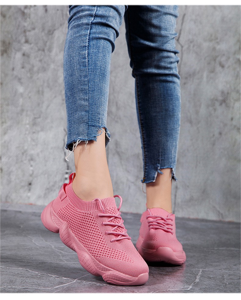 Wholesale Mesh Slip-on Flat Casual Sports Shoes with Sock-like Design and Breathable Upper Running shoes