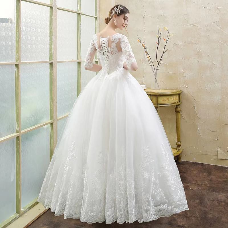 2020 newest style summer floor length lace women wedding dress Vestido de boda ladies wedding gown