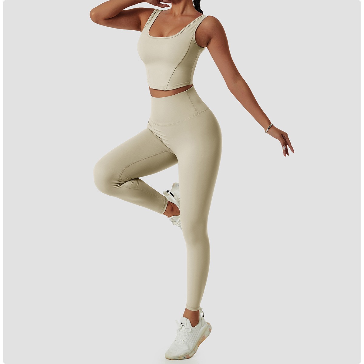 Recycled Nylon Fabric Women Sportswear Fitness Running Two Piece Bra Yoga Suit Gym Wear