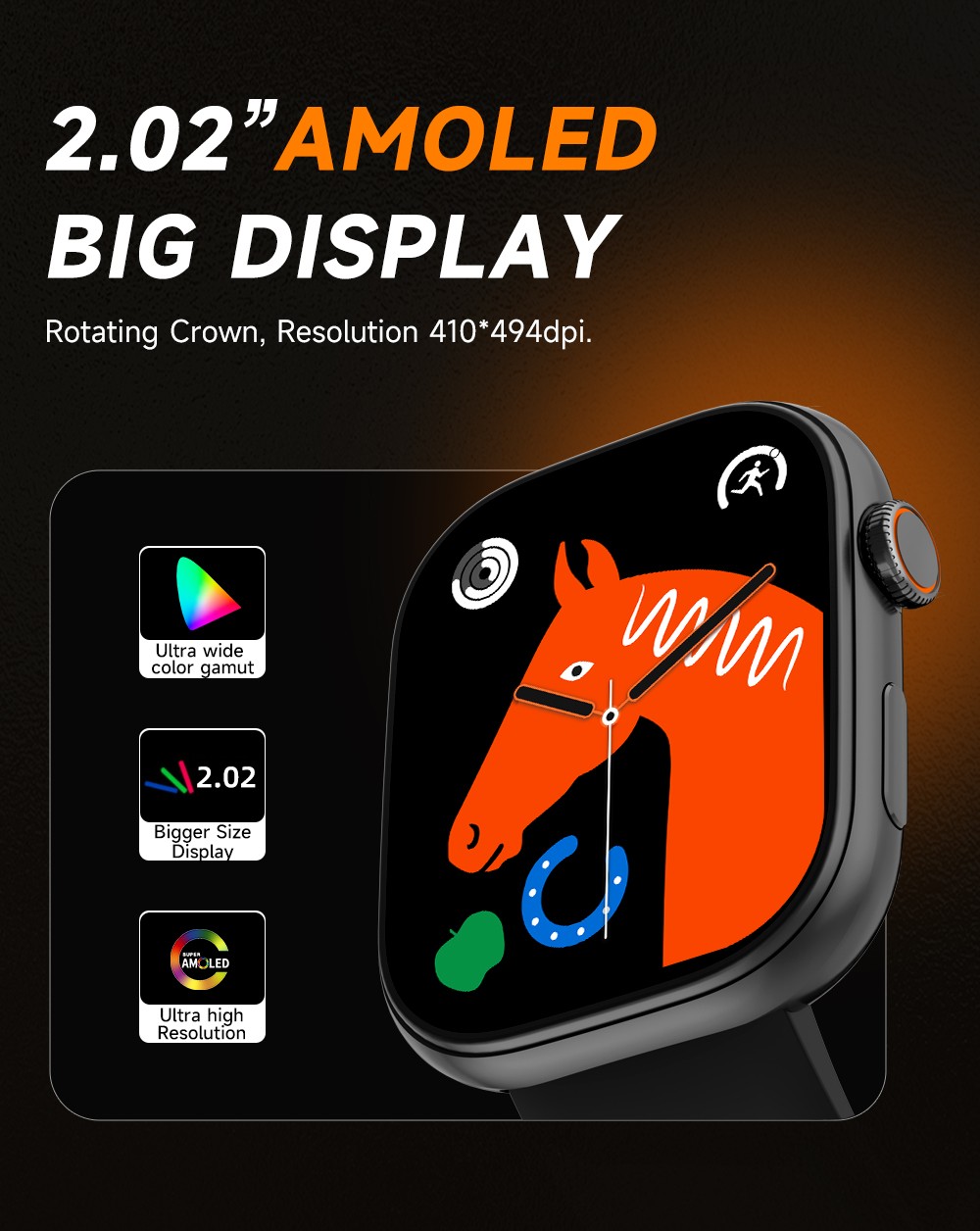 Better UI proformance T37 smart bracelet with sifli chipset 2.02 Amoled built-in compass BT call smart watch always on display