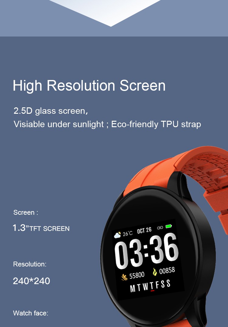 2021 new smart band 1.3 inch color screen sport watch with heart rate blood pressure SpO2 monitoring