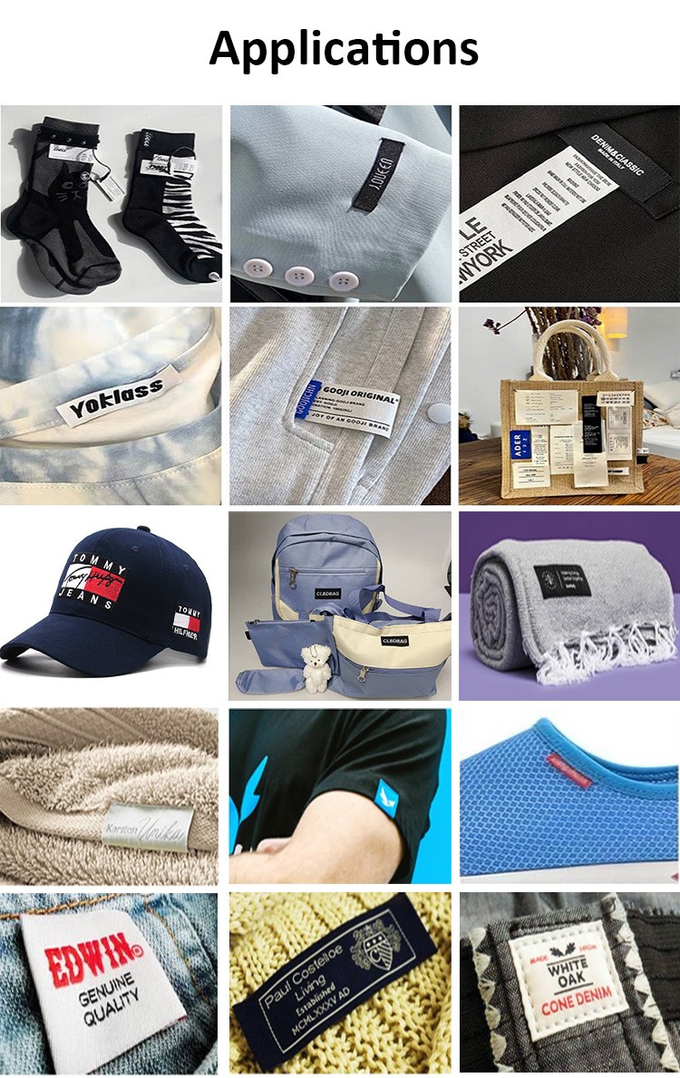 Luxury Custom Private Garment Damask Tag Soft T-shirt Shoes Woven Labels with Your Own Logo Design