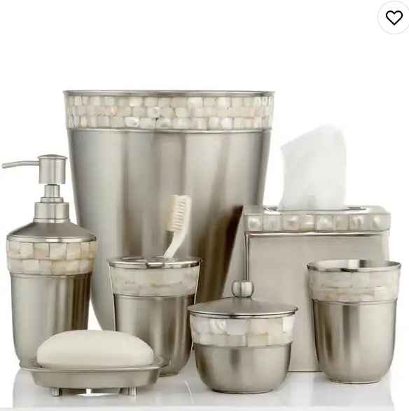 Matt Finished 7 pieces With Mother of pearl Bathroom Set