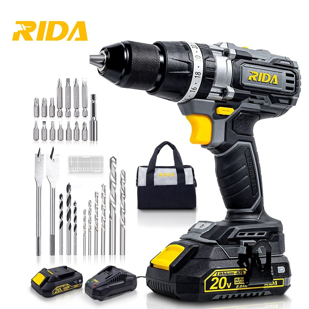 18v cordless drill Portable Power Tools Electric Hammer Battery Operated Drill Brushless Drill