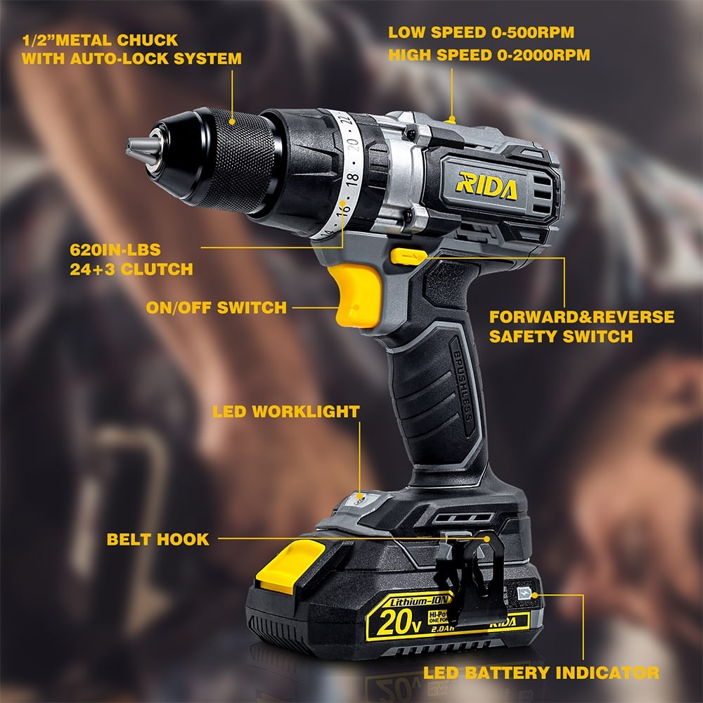 Original Factory Supply 2PCS power cordless drill set Automobile Repair Tools