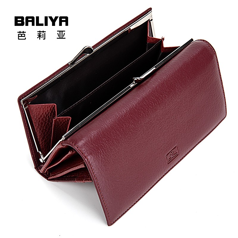 BALIYA Pu Leather Large Capacity Trifold Ladies Long Wallet Purse Anti RFID Women Clutch Wallets