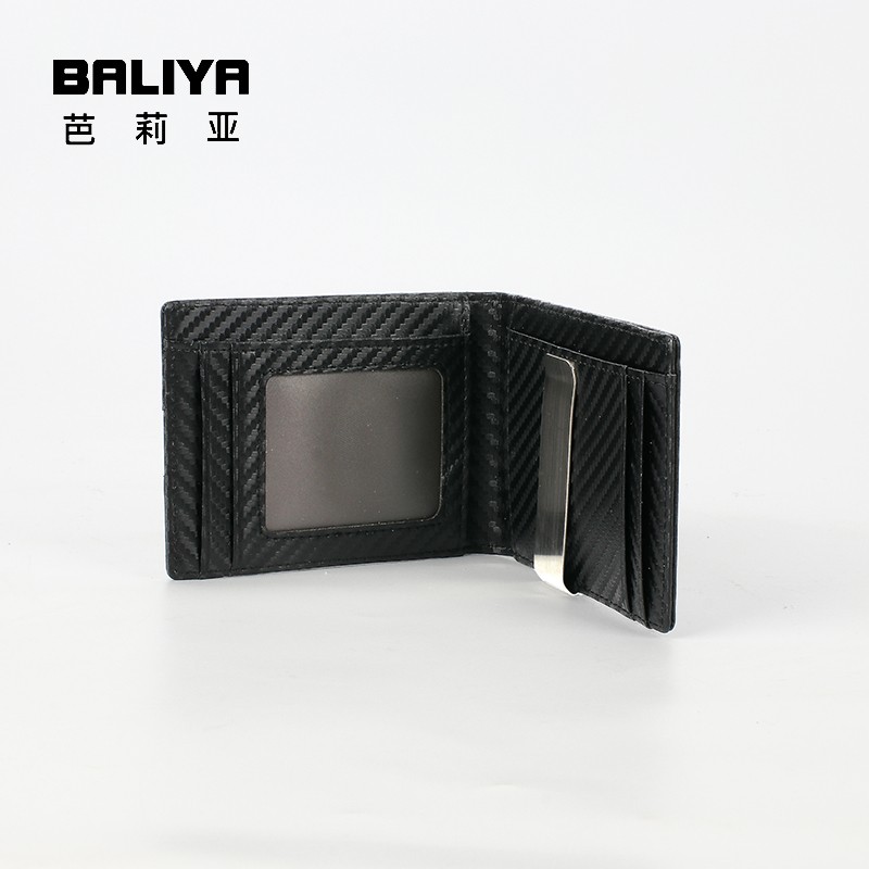BALIYA Custom Genuine Leather Rfid Wallet For Travel Men Card Holder Wallet billeteras para hombre money clip