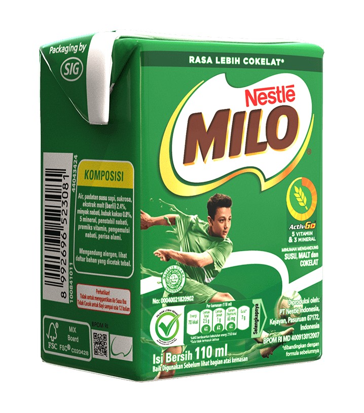WHOLESALE Dairy Products Milk Milo Active Go Uht 110ml Chocolate & Malt Indonesia Products. FAVORIT