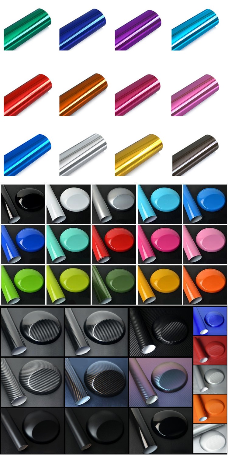 Wholesale Factory Price Chrome Matte Metallic Satin Color Self-adhesive Decoration Roll Film Vehicle Auto Sticker Vinyl Car Wrap