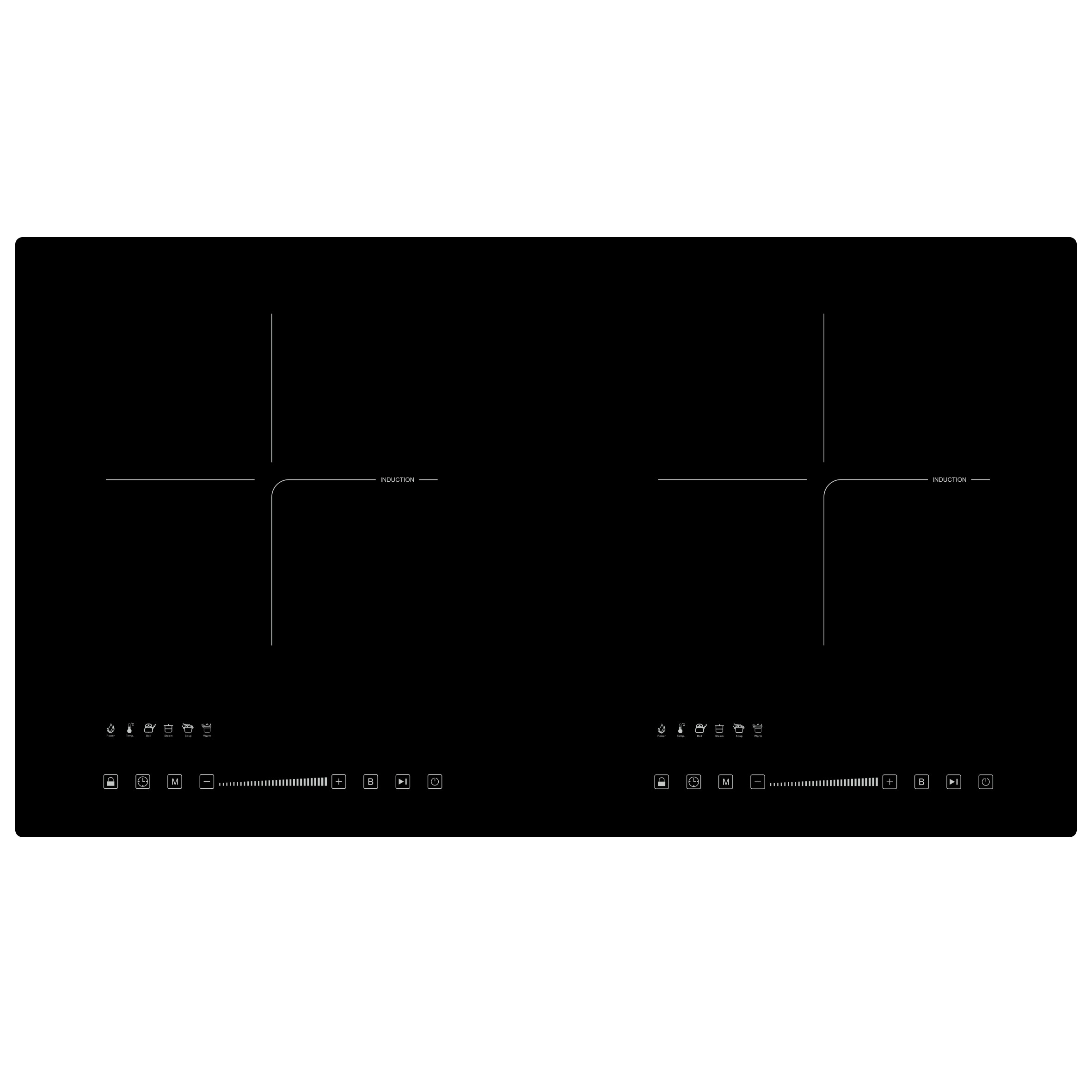 Timer Lock Boost Functions 10Level Double Burner High Quality Built-in Hob built in induction cooker