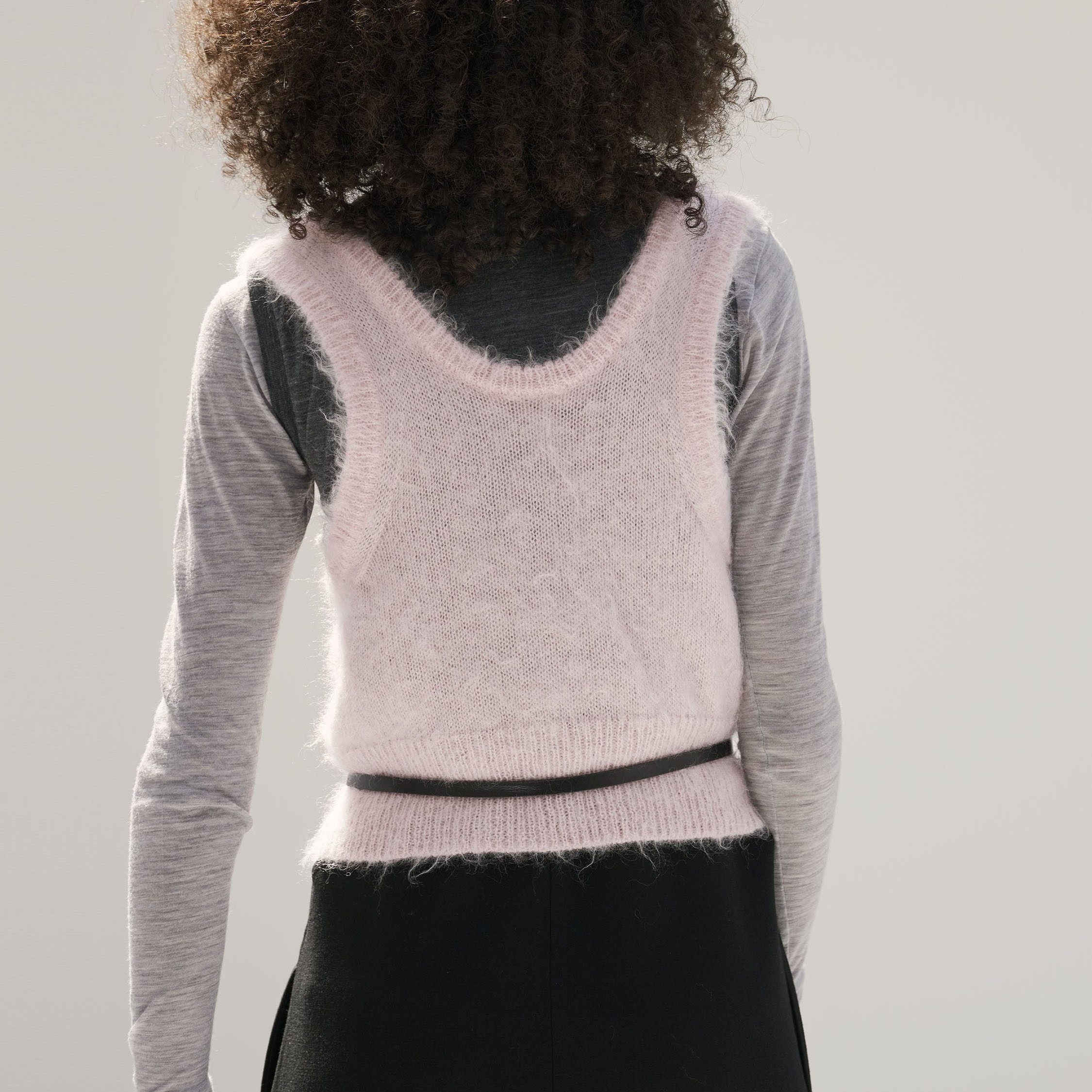 Wholesale custom men crew neck relaxed fit knit bunny jumper dropped shoulder long sleeve rabbit wool sweater