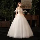 Large Size Civil White Dress Lace Wedding Gown For Bride Elegant