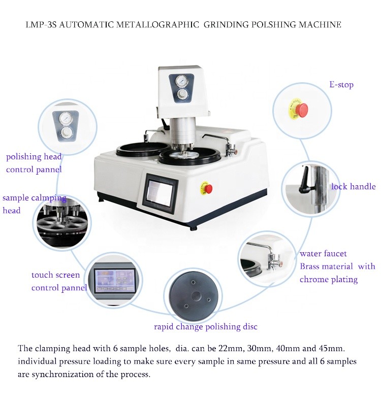LMP-3S metallographic grinding polishing machine Testing instrument for hardening metal