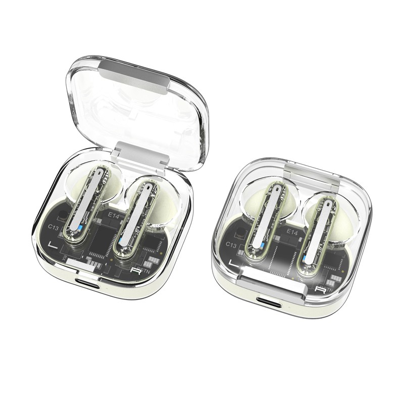 Transparent earbuds ENC Noise reduction OEM ODM Fones de ouvido earbud in-ear Gaming earphone for call music