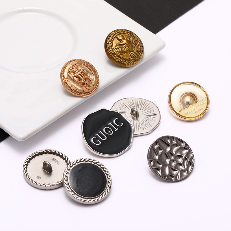 Clothes accessories simple four holes round button zinc alloy waterproof metal buttons for clothes shirt women dress