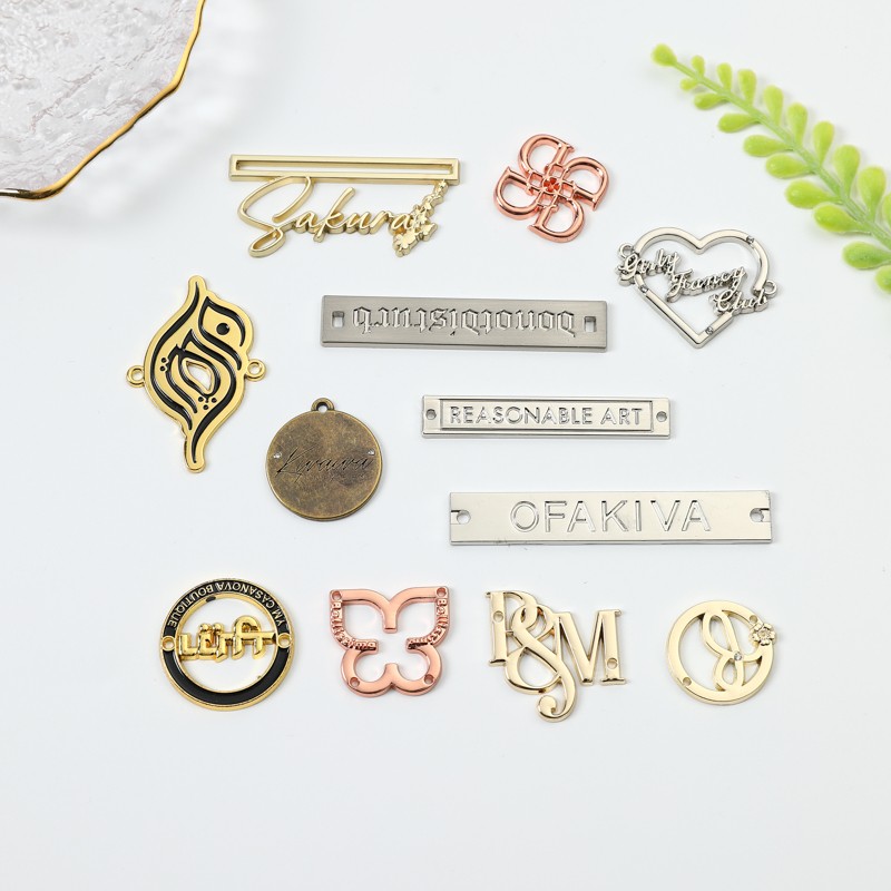 Zinc Alloy Engraved Metal Bag Tag Customized Bags Metal Logo Label Custom Metal Logo For Handbags
