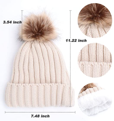 New Winter Women Men Hat Knit Cap Hats Winter Beanie Hat With Pom