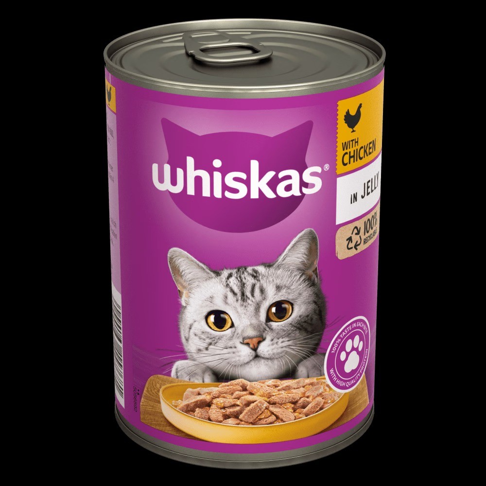 WHISKAS® 1+ Adult with Chicken in Jelly Wet Cat Food Tin 400g