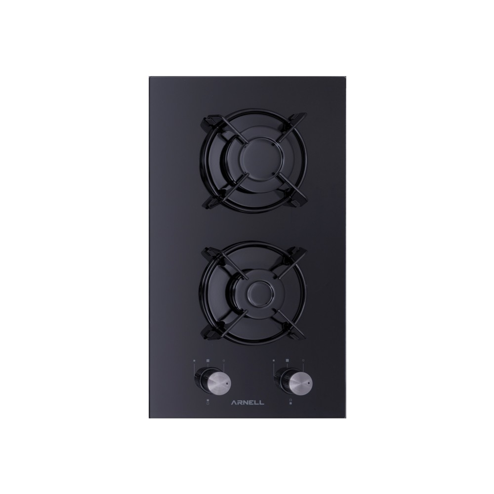 Built-In 2 Gas Burner Black Glass