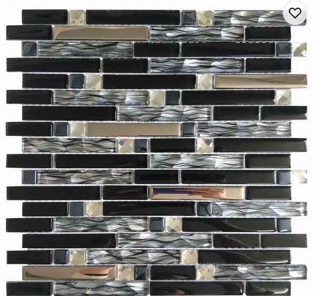 Premium Gold Luxurious Strip Mosaic Metallic Gold Tiles for Kitchen Bedroom and Living