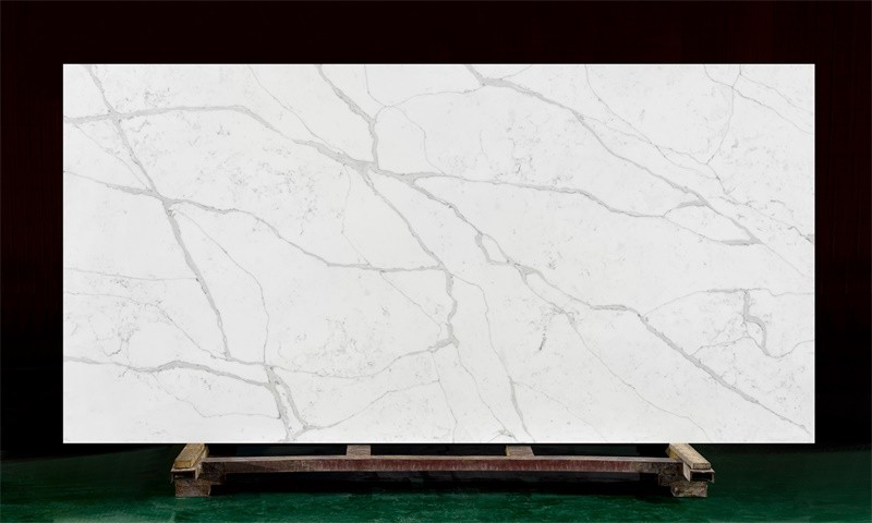 Artificial White Calacatta Quartz With Grey Vein Quartz Stone